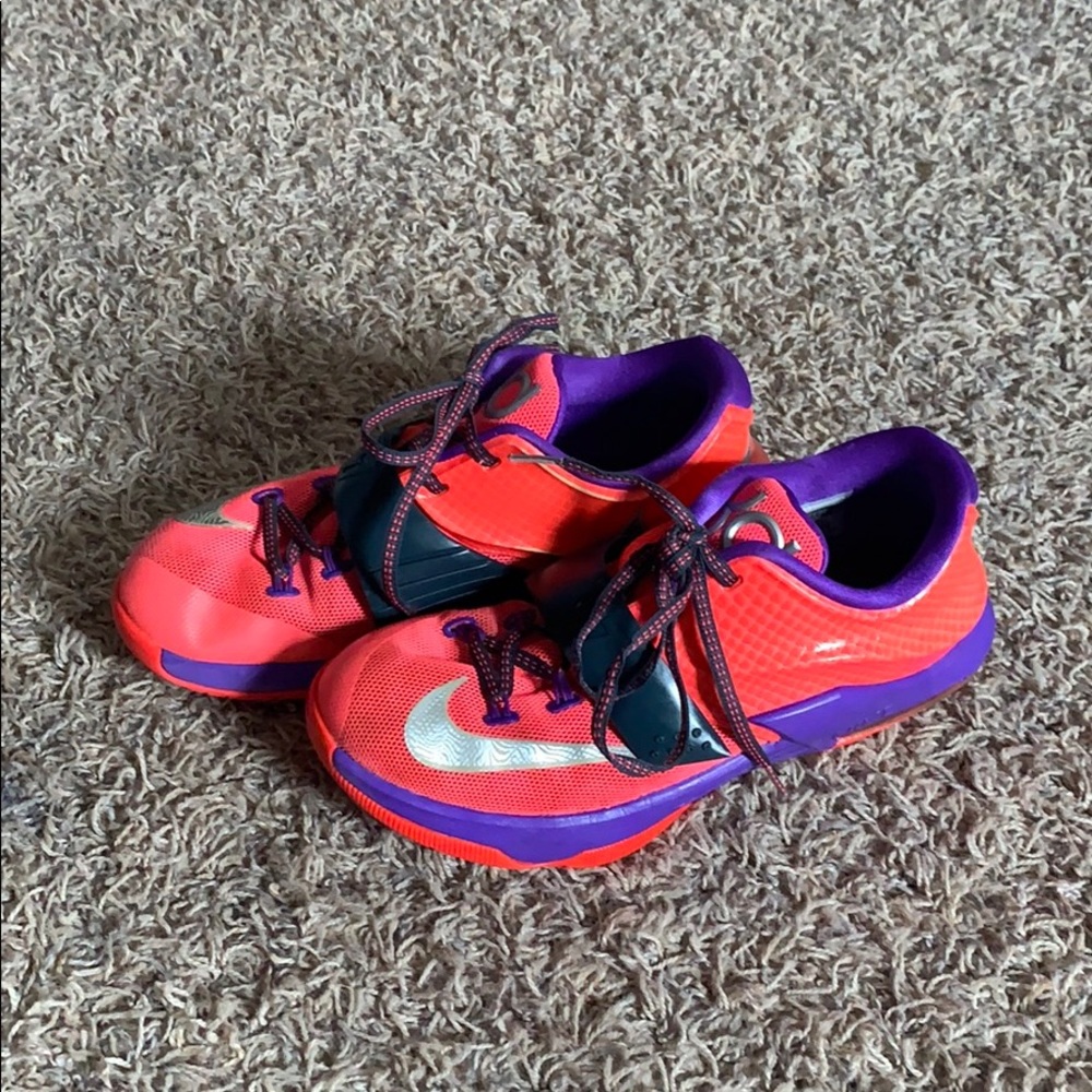 Nike KD VII 7 SZ 6Y Hyper Punch PINK Grape Purple